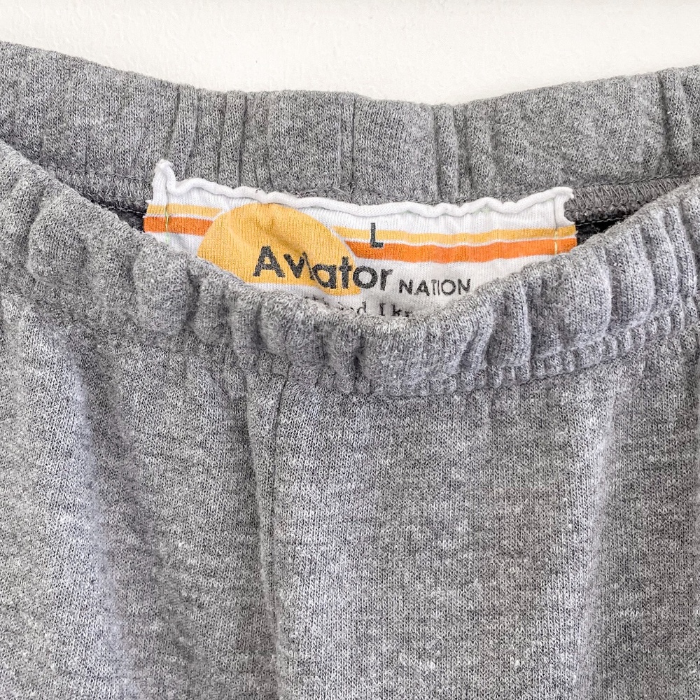 Aviator Nation Gray Track Pants with Rainbow Stripes - Picture 4 of 7